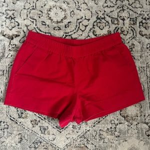 Red JCrew pull on shorts; Size 6